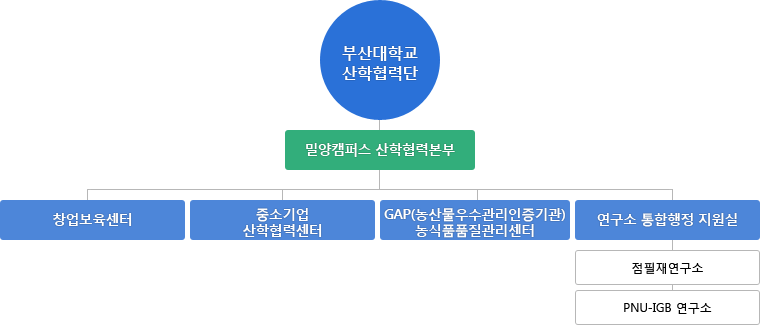 밀양캠퍼스 산학협력본부 조직도